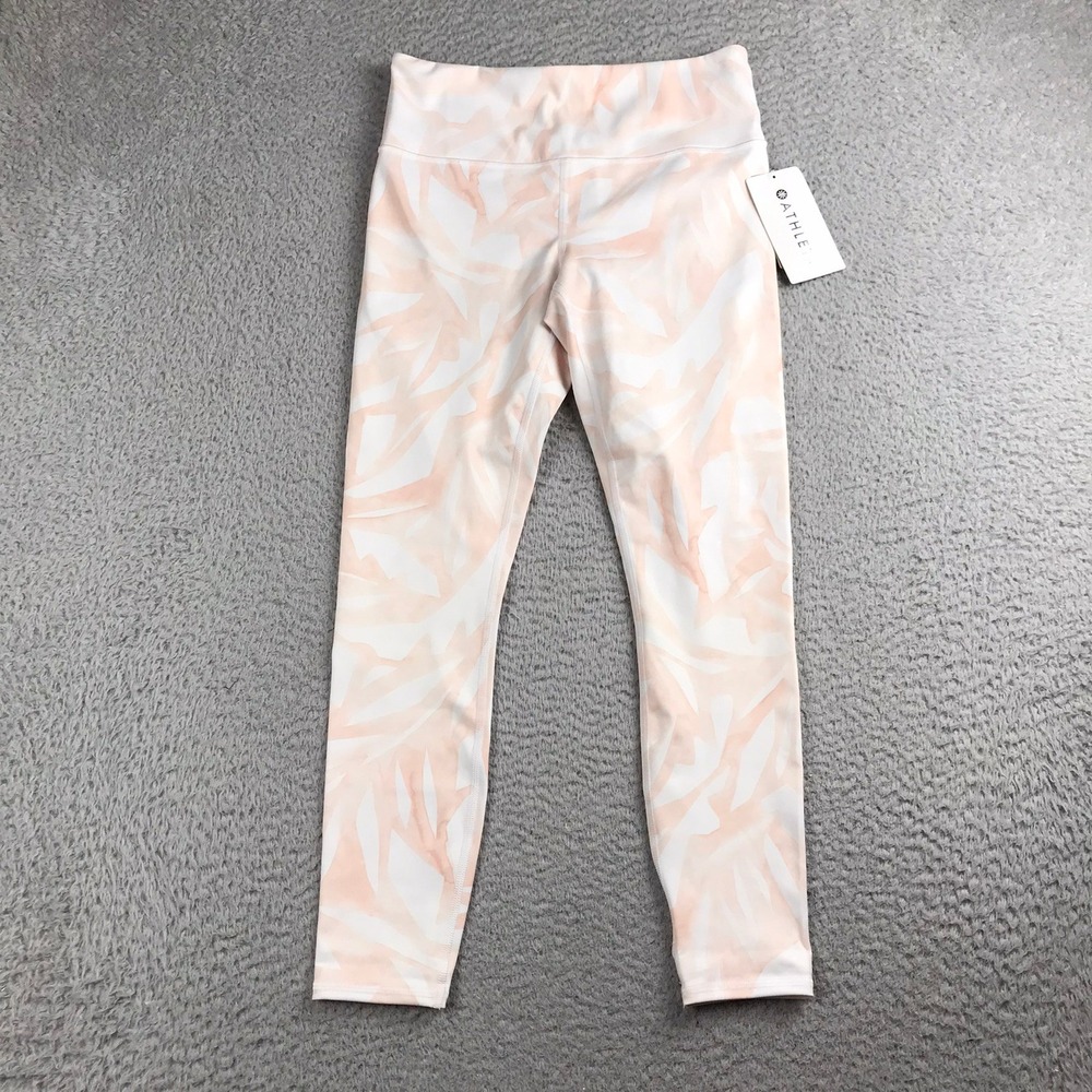 Athleta‎ High Rise Rainforest Chaturanga 7/8 Tights Women M Peach Leggings NEW